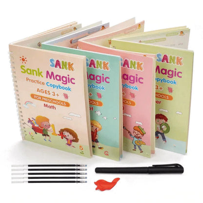 Magic Practice Copybook For Kids (Set Of 4 With Free Pen)