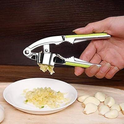 New Stainless Steel Garlic Press With Yellow Handle