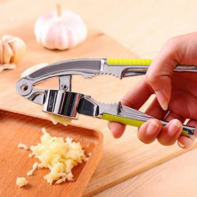 New Stainless Steel Garlic Press With Yellow Handle