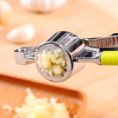 New Stainless Steel Garlic Press With Yellow Handle